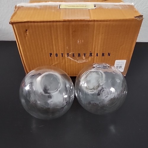 Pottery Barn Vintage Glass Ball Finials Clear Set Antique Black Rod Large 1.25" - Picture 9 of 13