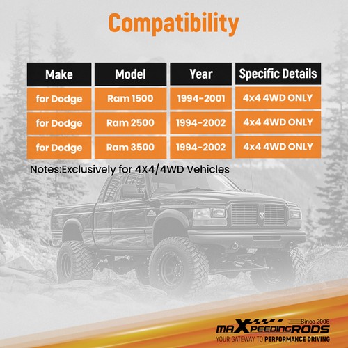 Adjustable Track Bar 4.5-8" Panhard For 1994-2002 Dodge Ram 1500 2500 3500 4WD - Picture 2 of 14