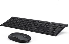 Wireless Keyboard and Mouse, Vssoplor 2.4Ghz Rechargeable Compact Quiet Full-Siz