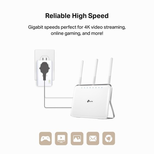 TP-Link Powerline Ethernet Adapter Starter Kit - AV1000 Gigabit Port - OPEN BOX - Photo 5/9