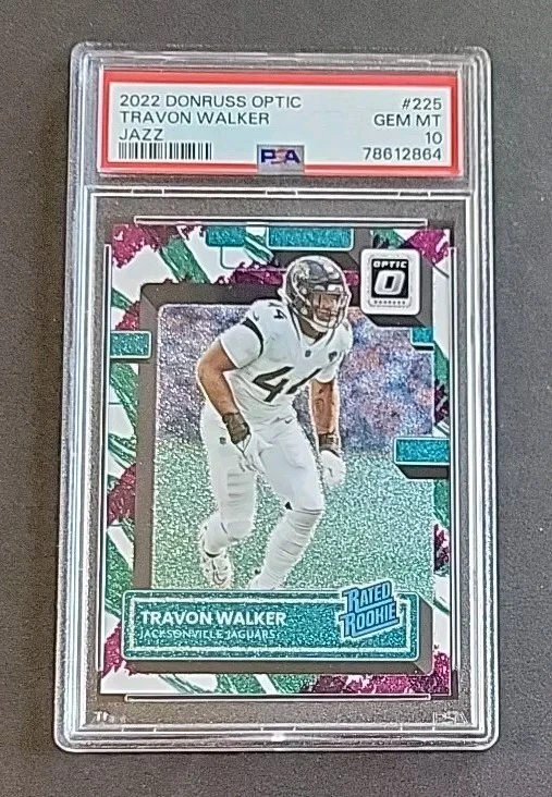 Travon Walker 2022 Donruss Optic Jazz Prizm RC SSP Rookie PSA 10 - Very Low Pop - Image 2 of 4