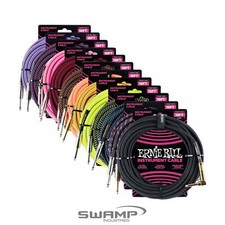 Ernie Ball 18ft Braided Straight / Angle Instrument Guitar Cable