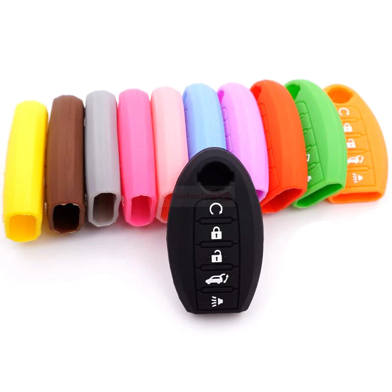 Fit Nissan Altima Sentra Rogue Murano 5 Button Smart Key Fob Silicone Case Cover - Image 3 of 4
