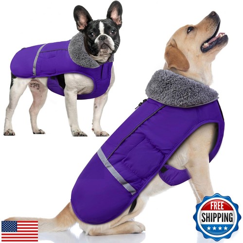 Doglay Mantel, wasserdichte Jacke für kaltes Wetter mit dickem Fellkragen, re