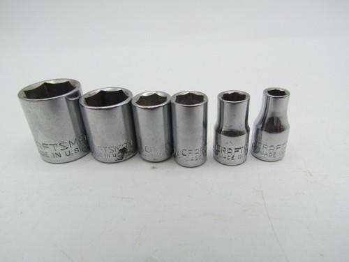 Vintage SEARS CRAFTSMAN 6 Piece Sockets Made in USA See Pics for Drive Size! Mix - Picture 2 of 4