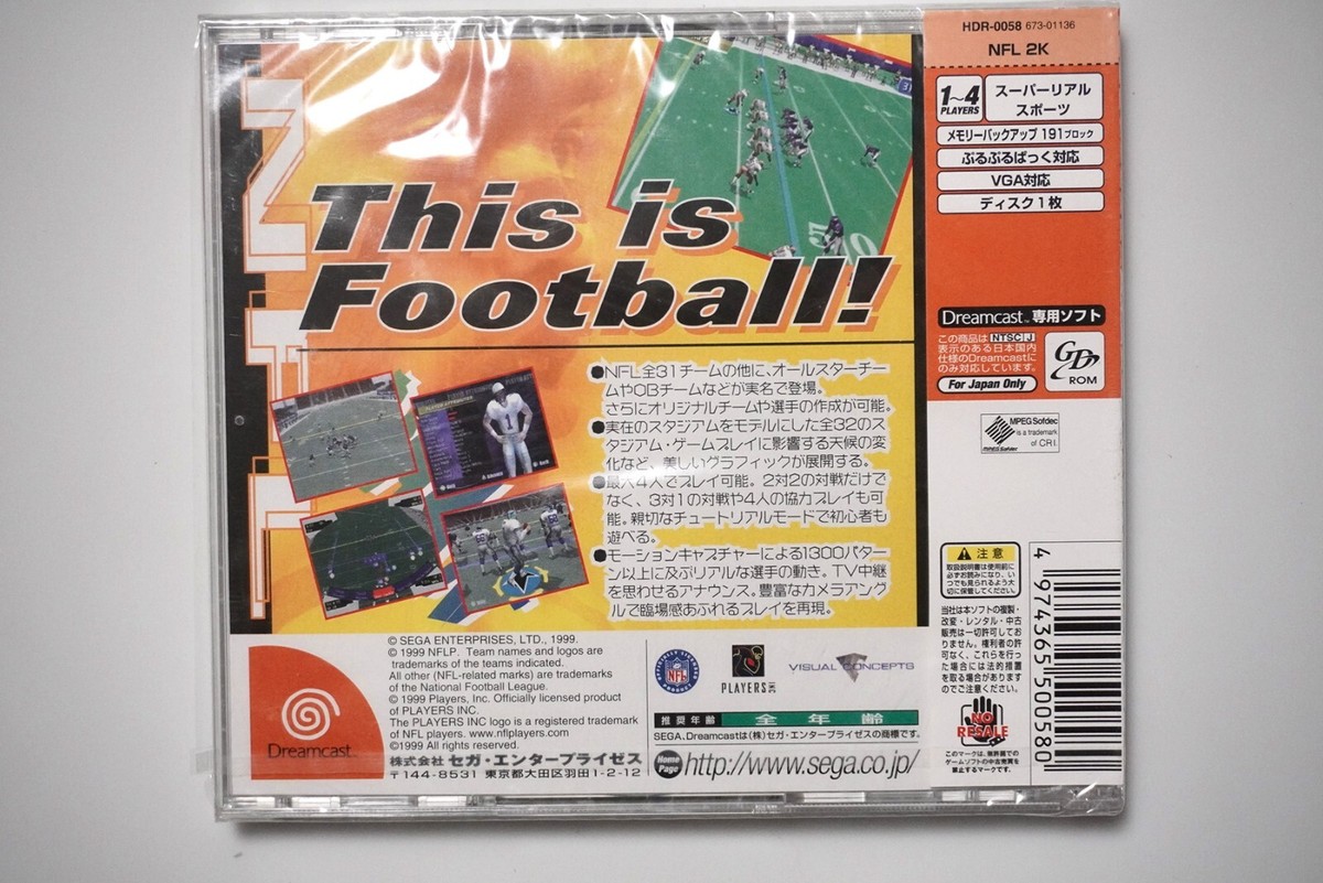 Sega Dreamcast NFL 2K Japan DC game US Seller | eBay