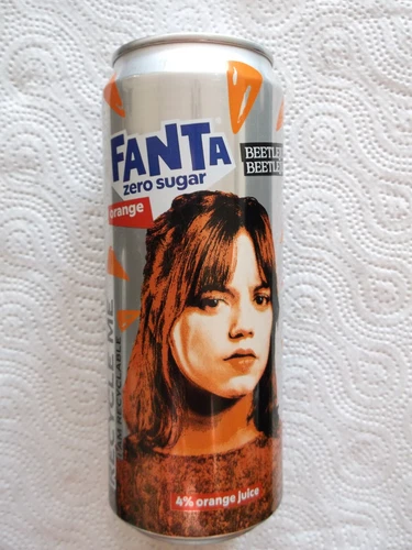 FANTA BEETLEJUICE ORANGE ZERO from POLAND 2024 empty can 330ml top opened