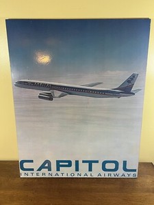 Vintage Large 1960s/70s Capitol Airlines Terminal Advertising AirplaneSign