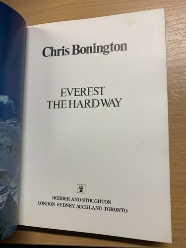 1976 CHRIS BONINGTON "EVEREST THE HARD WAY" LARGE VINTAGE HARDBACK BOOK (P7) - Picture 6 of 23