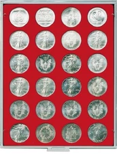 LINDNER-2160-COIN BOXES-Standard-24x-41-mm-Round-For-US-1-Dollar-US-Silver-Eagle