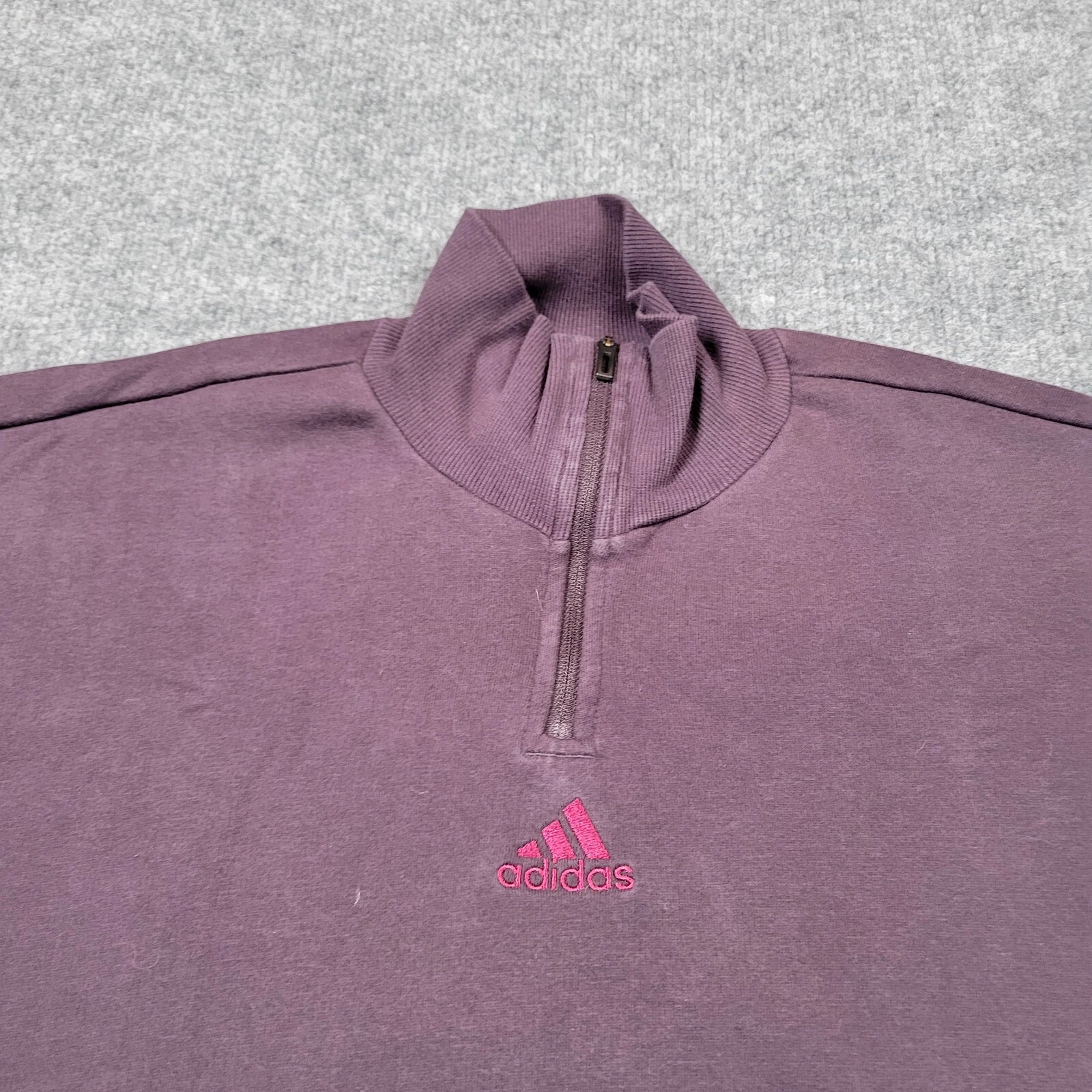 VETEMENTS Adidas maglione uomo viola medio quarto zip felpa pullover logo atletico
