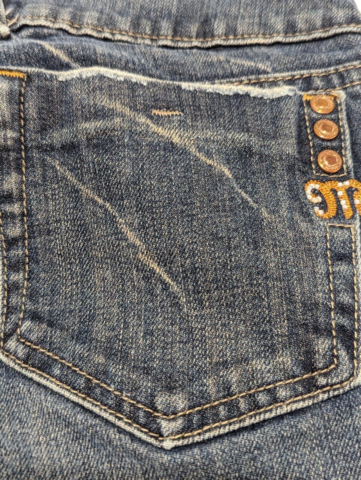 Miss Me Bootcut Blue Jeans Sz 26 Medium Wash Stre… - image 4