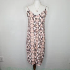 One Clothing Los Angeles Snakeskin Sleeveless Button Front Dress Size S