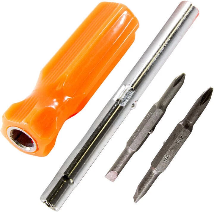 6 in 1 Screwdriver Nut Driver Flat Head & Phillips Reversible Ph1 PH2 CRV Bits - Image 2 of 2