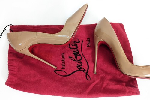 CHRISTIAN LOUBOUTIN So Kate 120 mm Beige Patent Leather Stiletto Sky High Heels - Foto 3 di 6
