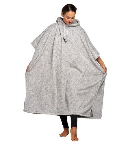 Womens Ladies Warm Fleecy Hooded Poncho Capes, Kaftan, Dressing Gown One Size - Picture 16 of 33