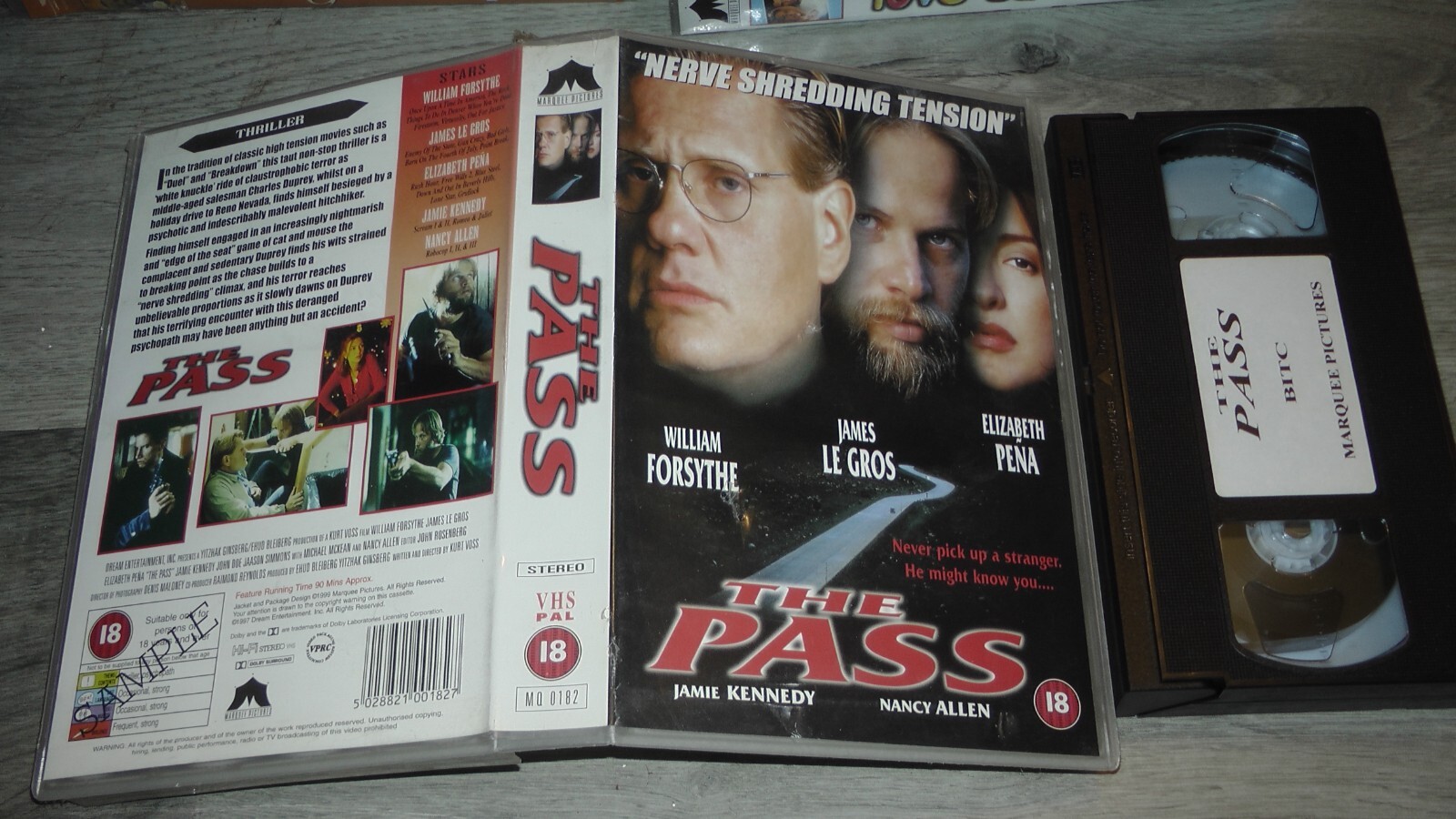 The Pass VHS Vid Big Box Timecode Sample Dealer Rental TBC Cert Marquee