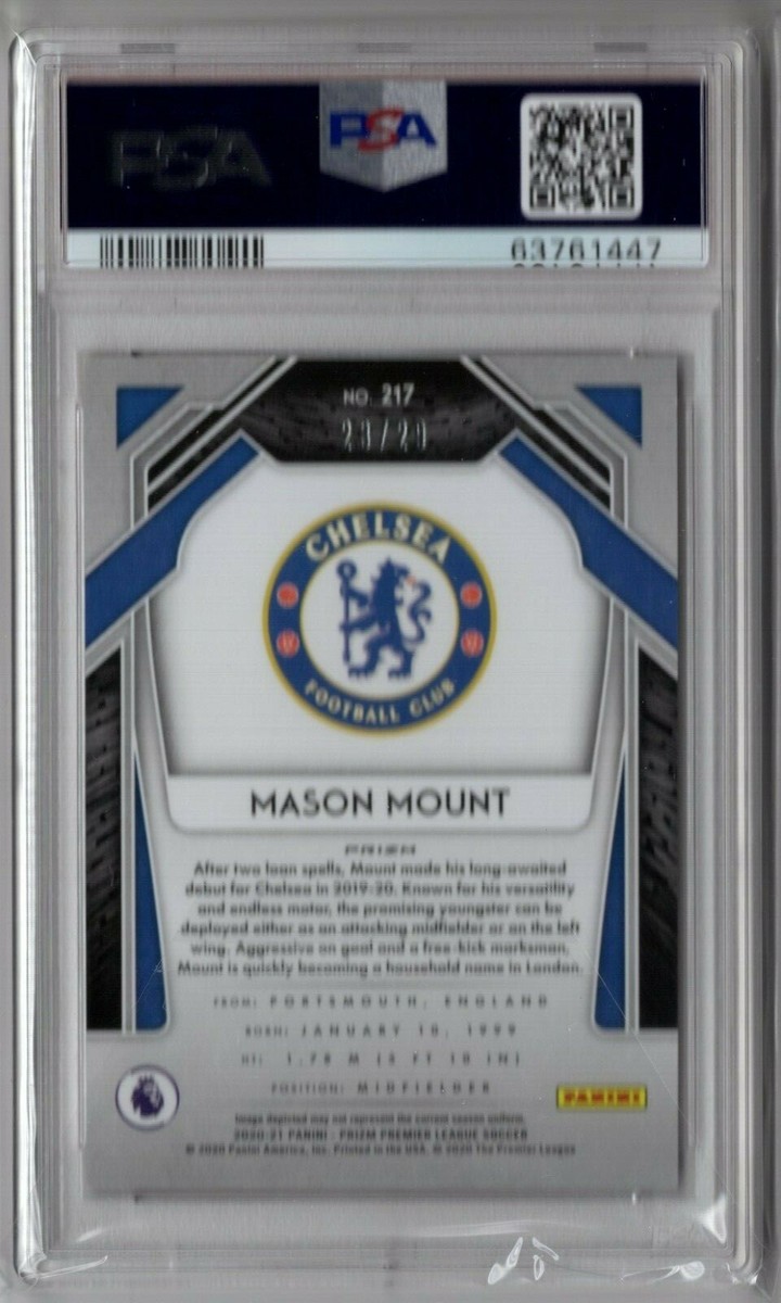 Mason Mount 2020 Prizm Premier League EPL Red Choice PSA 9