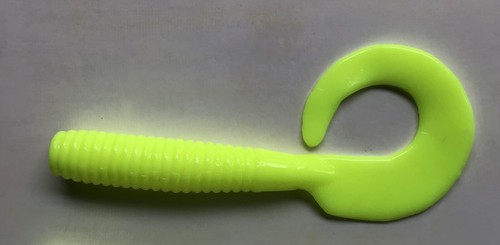 8" CURL TAIL GRUB,BASSO A RIGHE,BLUES,COD,FLUKE,PIKE,MUSKY,SEK CHARTREUSE (15) - Foto 3 di 3