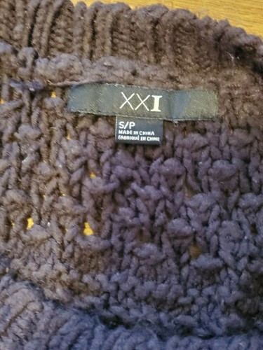 XXI Forever 21 Knit Sweater Dark Brown Fall Cozy Short Sleeve Size Small - Bild 7 von 10