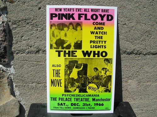  Pink Floyd and The Who 1966 Palace Theatre, Manchester 14x22 New - Picture 1 of 2