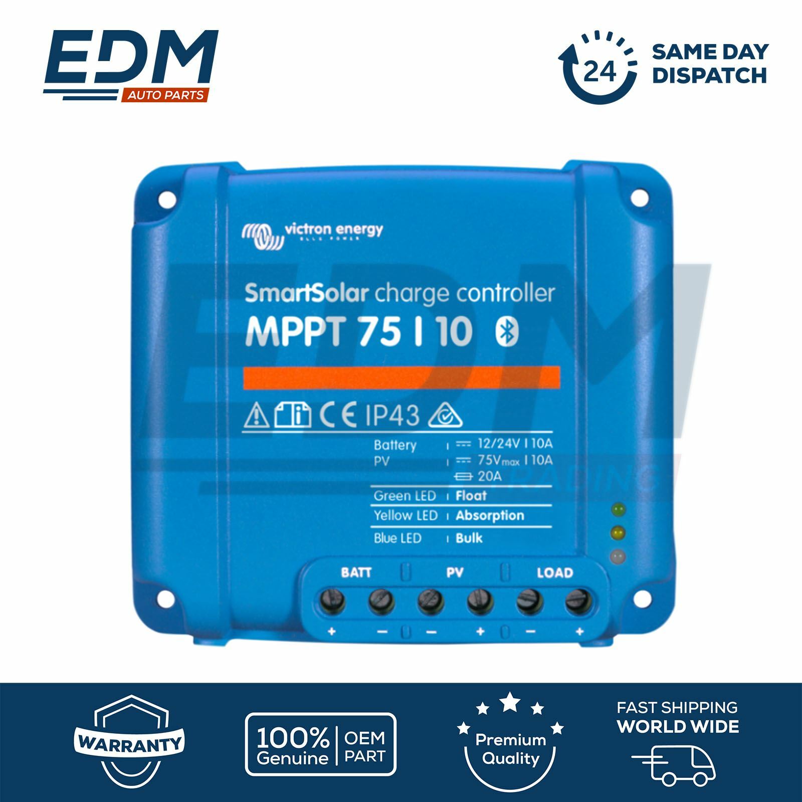 Victron Energy Smart Solare Mppt 75/10 10 Amp Bluetooth Integrati SCC075010060R