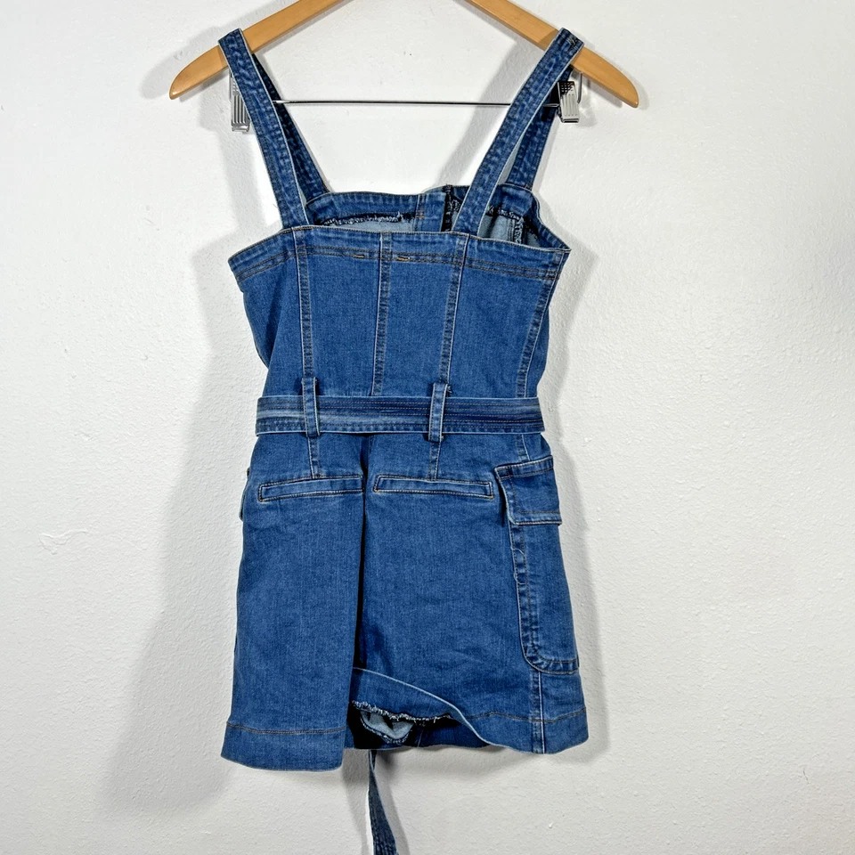 Mameluco Denim Olivaceous Mujer S Azul Cinturón Margarita Festival Y2K Años 90 Foto 2 de 4