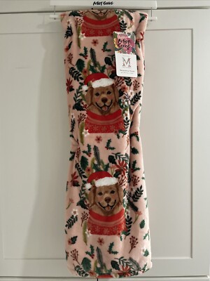 GOLDEN RETRIEVER 60x70 Throw Berkshire Blanket Christmas Santa Hat MIA CHARRO