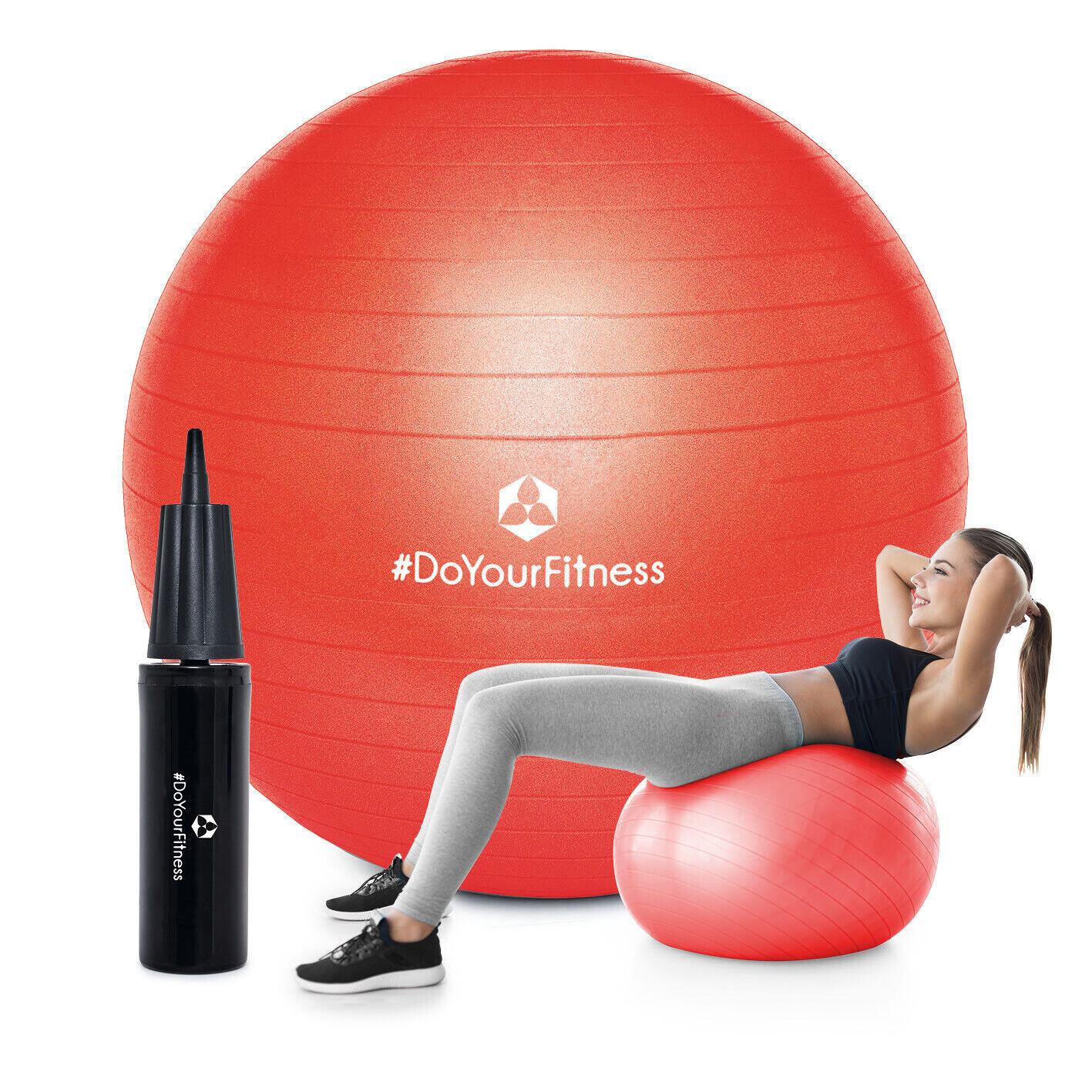 Pelota De Gimnasia Rosa 75cm Pelota De Asiento Fitness Gimnasia Pilates + Bomba