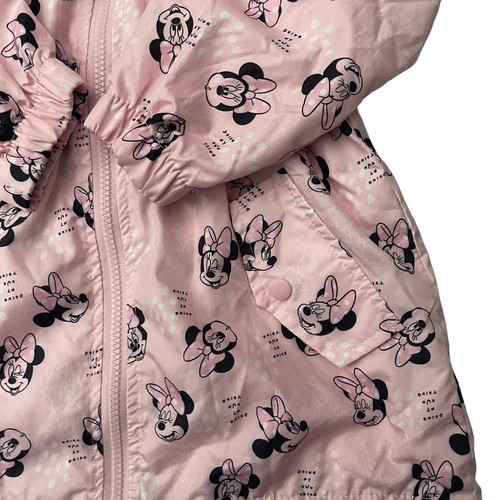 Disney Junior Minnie Mouse Jacket Girls Size 6 Pink Windbreaker Hooded Ears - Picture 5 of 8