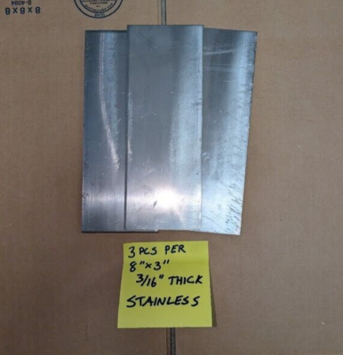 #ad 3 Pieces 3quot; x 8quot; 304 Stainless Steel Sheet Plate Metal .188 3 16quot; Thick 7 Gauge $11.49