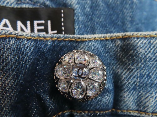 NWT CHANEL Blue Denim CC Logo Jeans F 42/US 10 - Picture 16 of 20