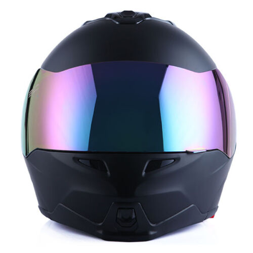 1Storm DOT Motorcycle Bike Modular Flip up Full Face Helmet Sun Visor Matt Black - Foto 12 di 15