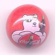 1 Coca Cola Polar Bear Red Glass Advertising Marble