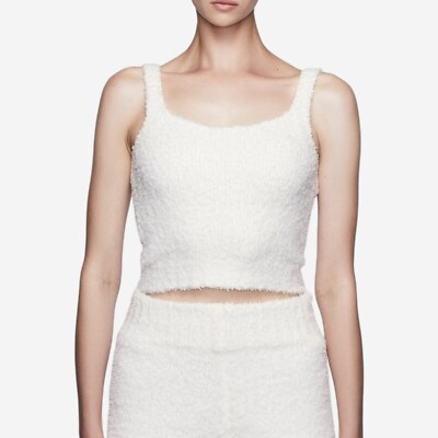 トップス Skims | Cozy Knit Tank SKIMS Cozy Knit Tank Top 2X White Soft Fuzzy Stretch Crop