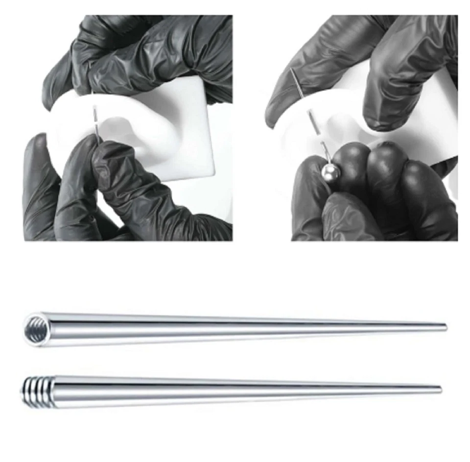 Steel Taper Insertion Pins Ear Stretching Threadless Push Pin Jewellery Piercing - Image 2 of 4