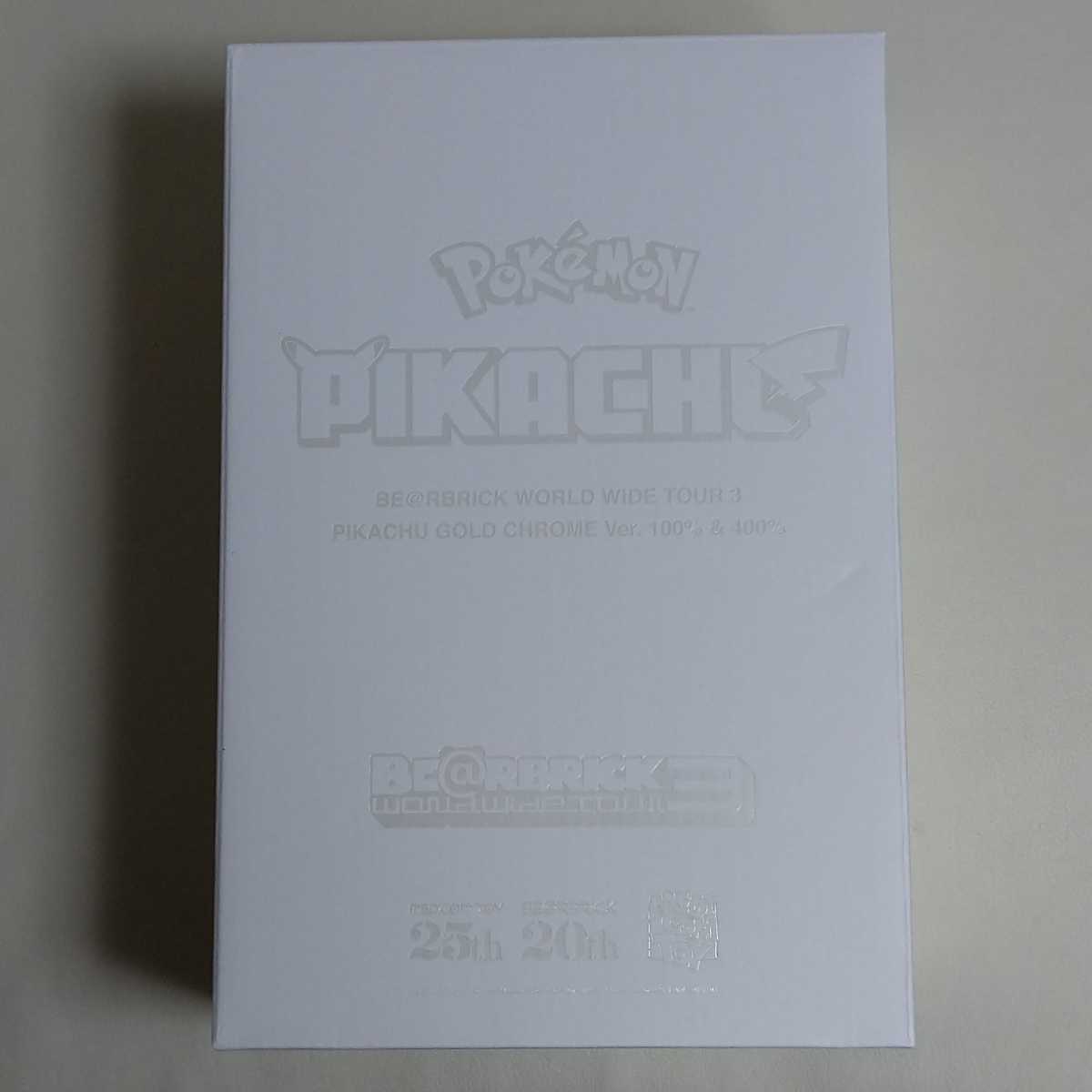 BE@RBRICK PikaChu Gold Chrome Ver. 100% & 400% Pokemon Bearbrick