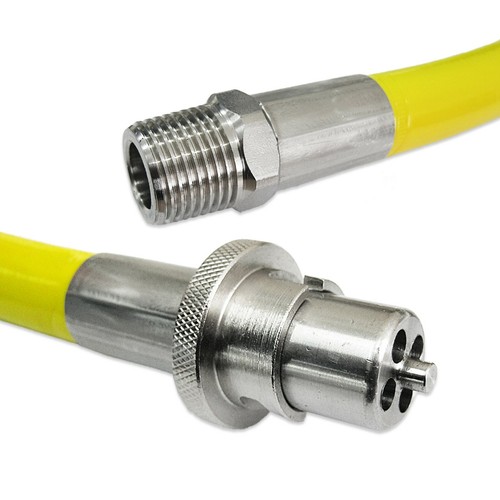 COMMERCIAL GAS HOSE TWIST TURN BAYONET ELBOW 1/2" x 1.5m CATERING YELLOW FLEX - Picture 8 of 19