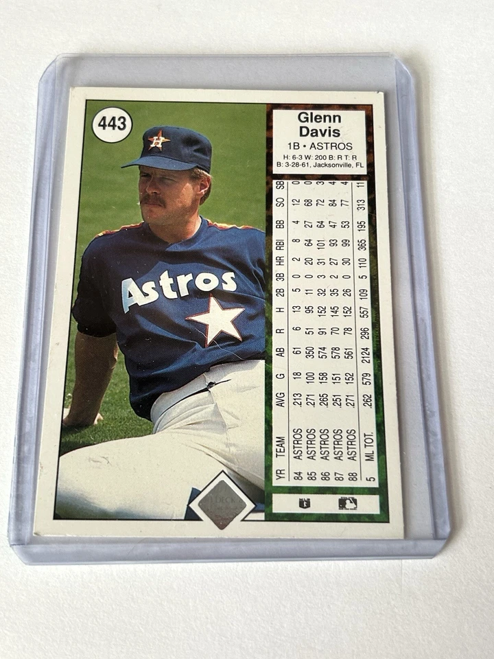 Glenn Davis Autographed Upper Deck 1989 #443 Baseball Card (X7) - Image 3 of 3