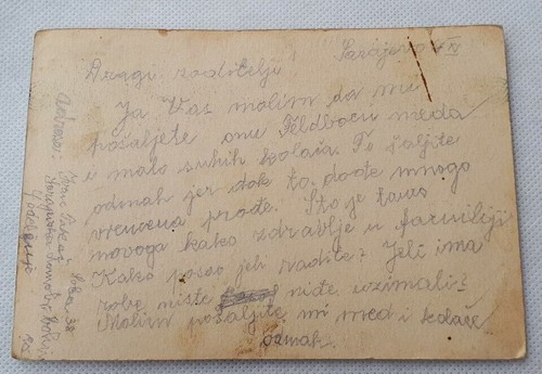 Croatia ( NDH) Ustasa 1942. WWII postcard Grubisno polje - Sarajevo Dopisnica - Picture 2 of 2