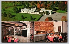 Postcard Goshen New York Hillcrest Manor and Interior of Dining Area