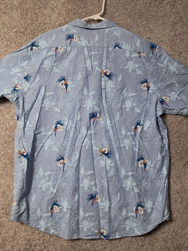 Billabong Hawaiian Shirt Adult XL Blue Birds Floral Casual Men - Picture 9 of 11