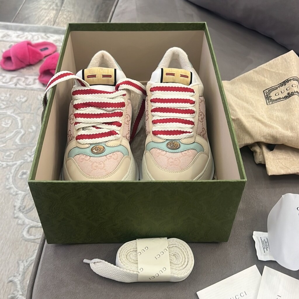 GUCCI AUTHENTIC GUCCI WOMEN'S SCREENER SNEAKER SIZE 38 | eBay