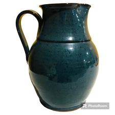 Jugtown Ware Pottery Pitcher Jug, Stamped, Signed Cynthia Burns Monroe 1984