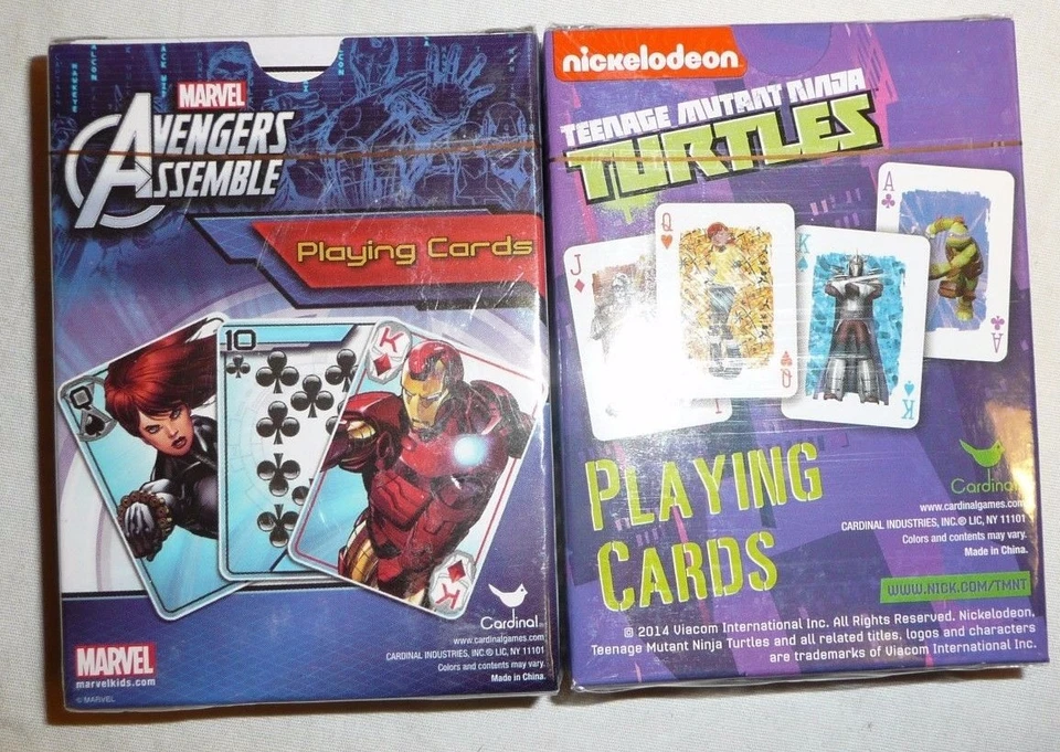 Lote de 2 barajas de cartas - Teenage Mutant Ninja Turtles Marvel Avengers Foto 2 de 2