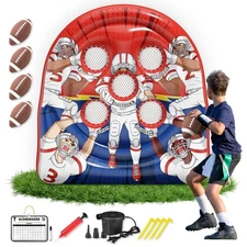 Football Target Toss Game - Inflatable Football Throwing Target Toy - Carniva...