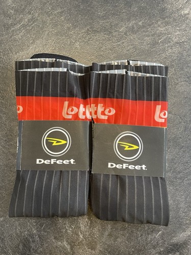 Lotto DSTNY Pro Team Issue DeFeeT Black Aero Socks Large (NEW)