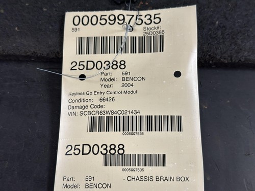 03-06 BENTLEY CONTINENTAL KEYLESS ENTRY CONTROL MODULE ECU 5WK48509A - Foto 9 di 9