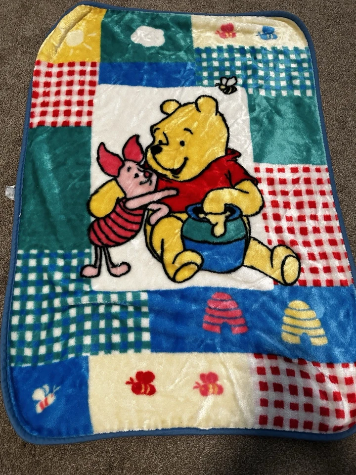 Vintage Disney Crown Crafts Winnie the Pooh Piglet Honey Pot Baby Blanket 30x45 - Image 2 of 4