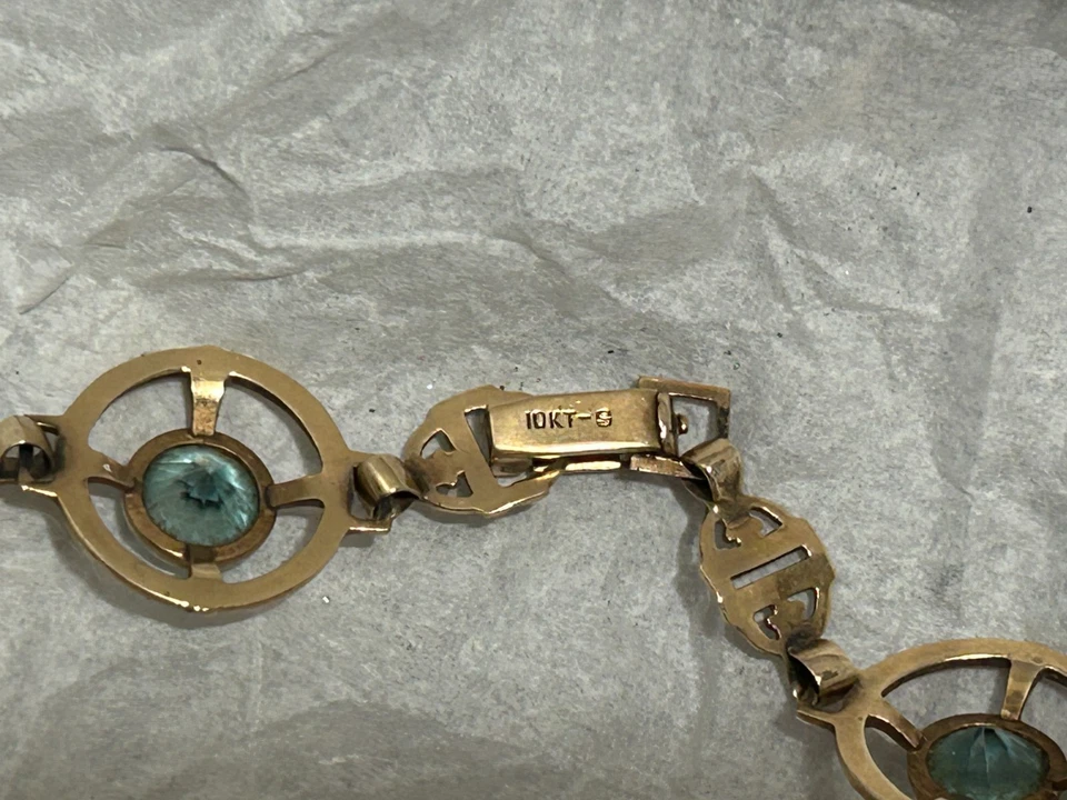 Brazalete Tenis De Colección Circón Azul en Oro Rosa 10k Foto 3 de 4